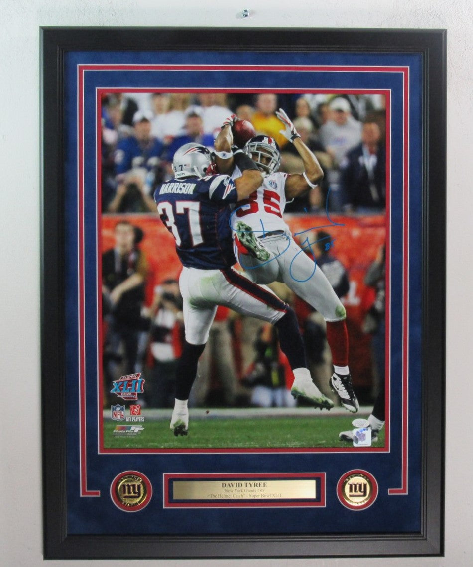 David Tyree Signed 16x20 Photo "The Catch" New York Giants  Framed JSA 191298