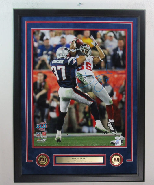 David Tyree Signed 16x20 Photo "The Catch" New York Giants  Framed JSA 191298