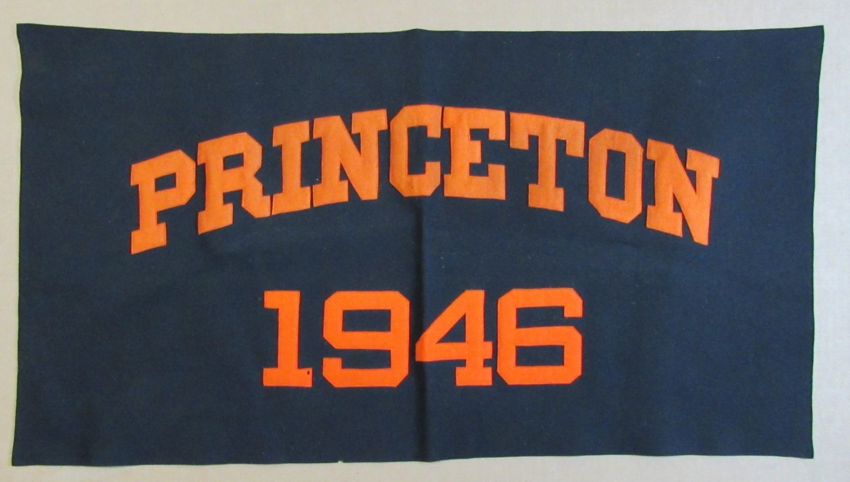 Vintage 1946 Princeton Black 32x18 Felt Banner 182819