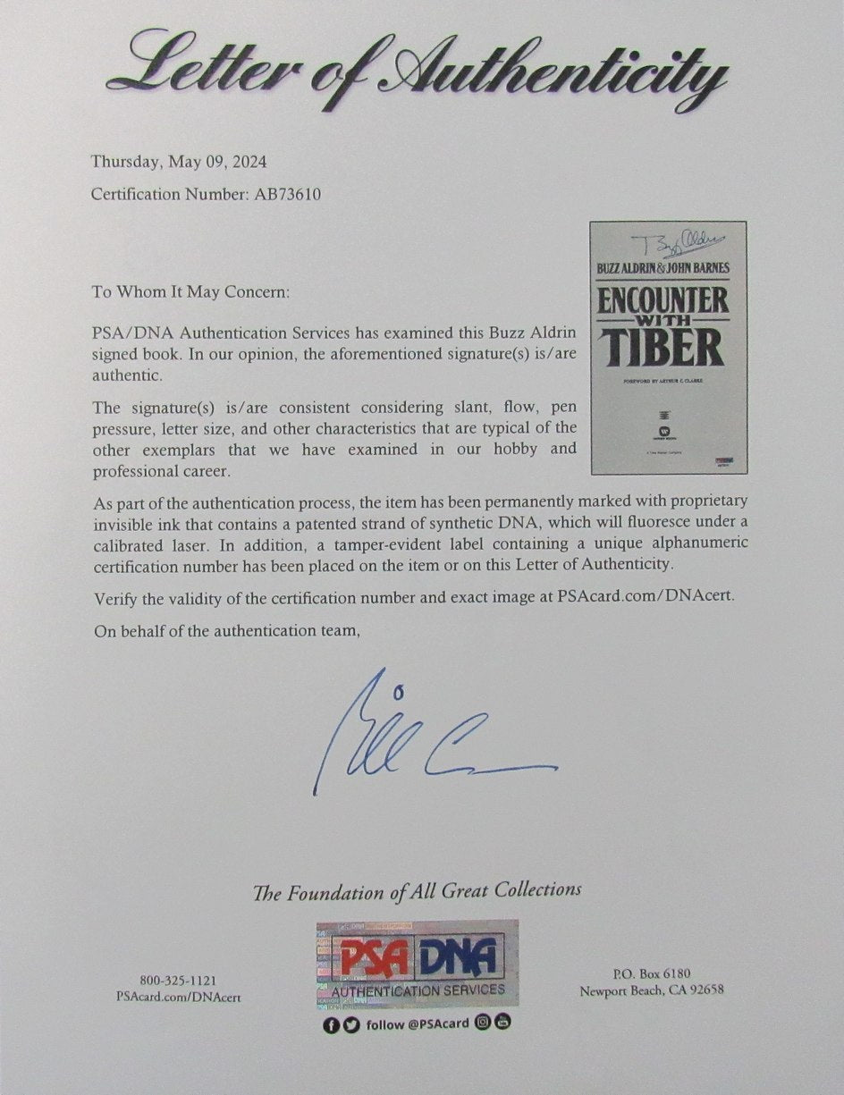 Buzz Aldrin Signed/Autographed "Encounter with Tiber" Book PSA/DNA 190229