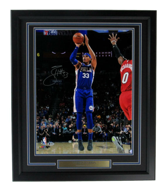 Tobias Harris Philadelphia 76ers Signed 16x20 Photo Framed Beckett 158804