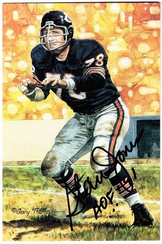 Stan Jones Autographed/Signed Chicago Bears Goal Line Art  Card HOF 91  130256