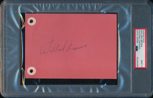 Willard Brown HOF Signed/Auto 6x4.5 Album Page KC Monarchs PSA/DNA MINT 9 190277