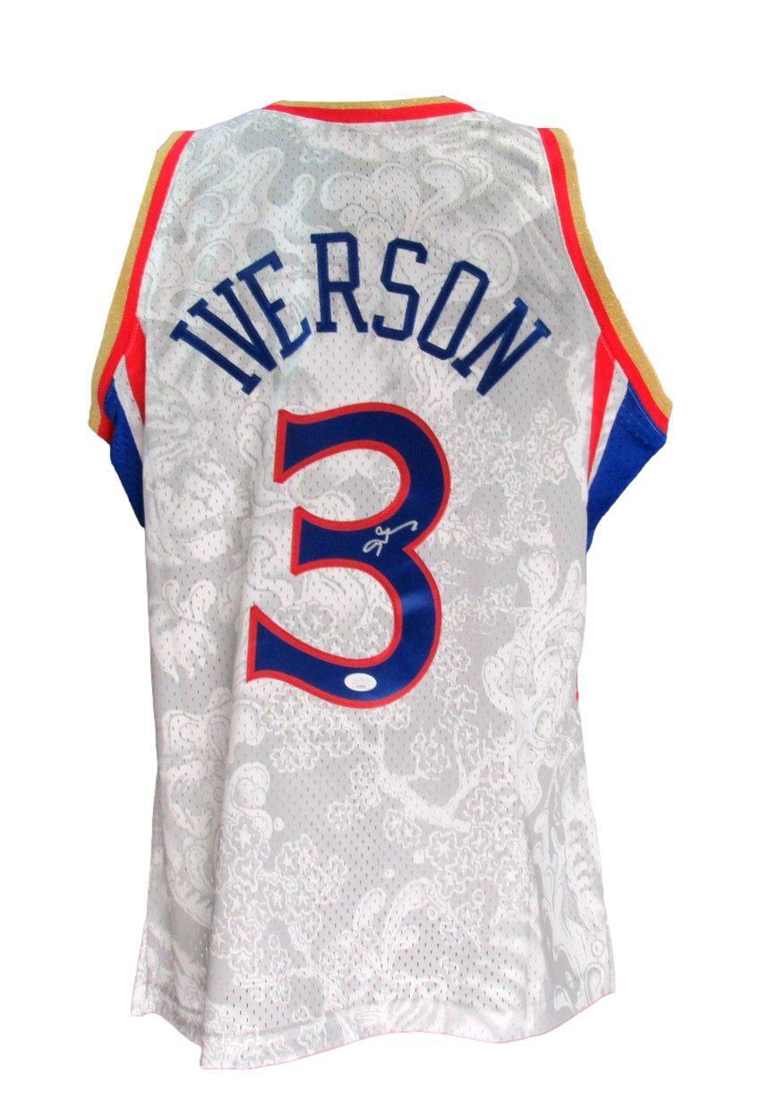 Allen Iverson HOF Autographed Lunar Mitchell & Ness Jersey 76ers JSA 181843