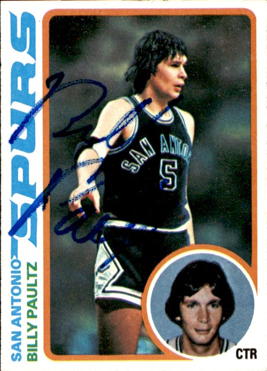 Billy Paulitz Autographed 1978-79 TOPPS Basketball Card #91 Spurs 183051