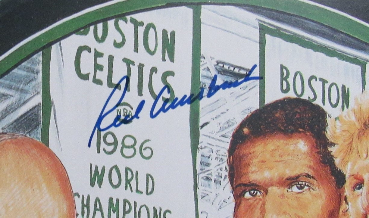 Bird/McHale/Parish/Auerbach Multi-Signed 24x20 Lithograph Celtics PSA/DNA 192391