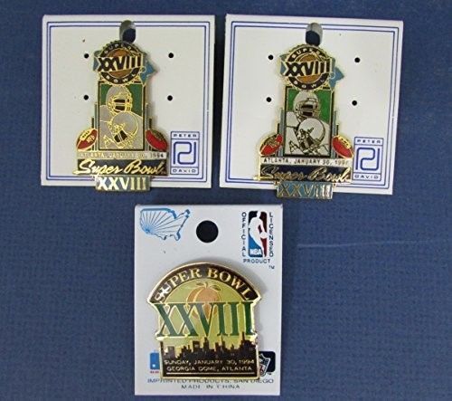 Lot of 3 Super Bowl XXV Pins Dallas Cowboys Vs. Buffalo Bills 127177