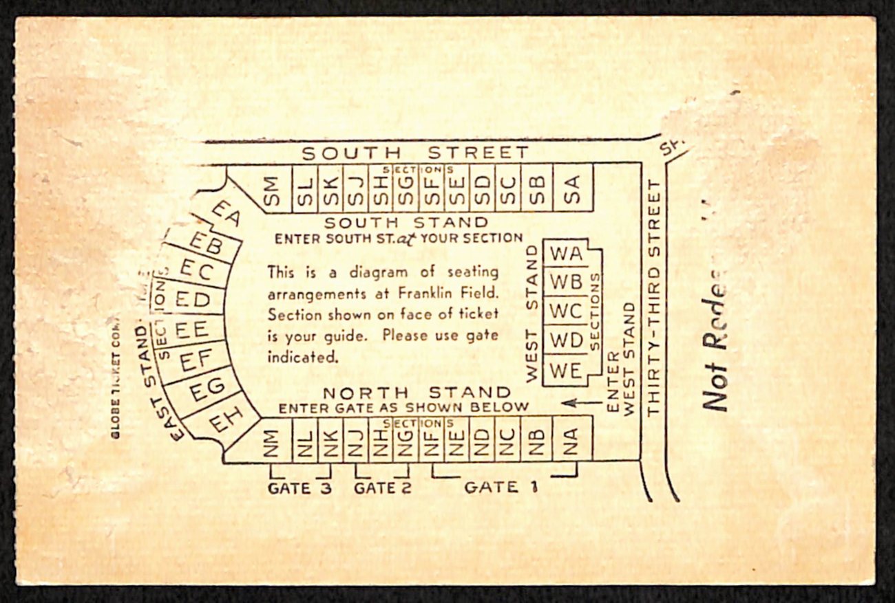 November 14, 1953 Army vs Penn Quakers College Football Game Ticket Stub 190199