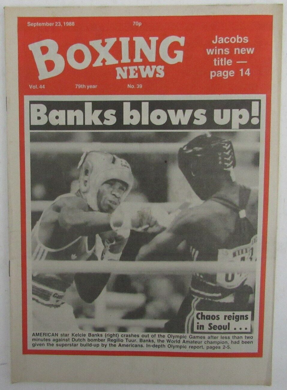 September 23, 1988 Boxing News Magazine Kelcie Banks Regilio Tuur 167732