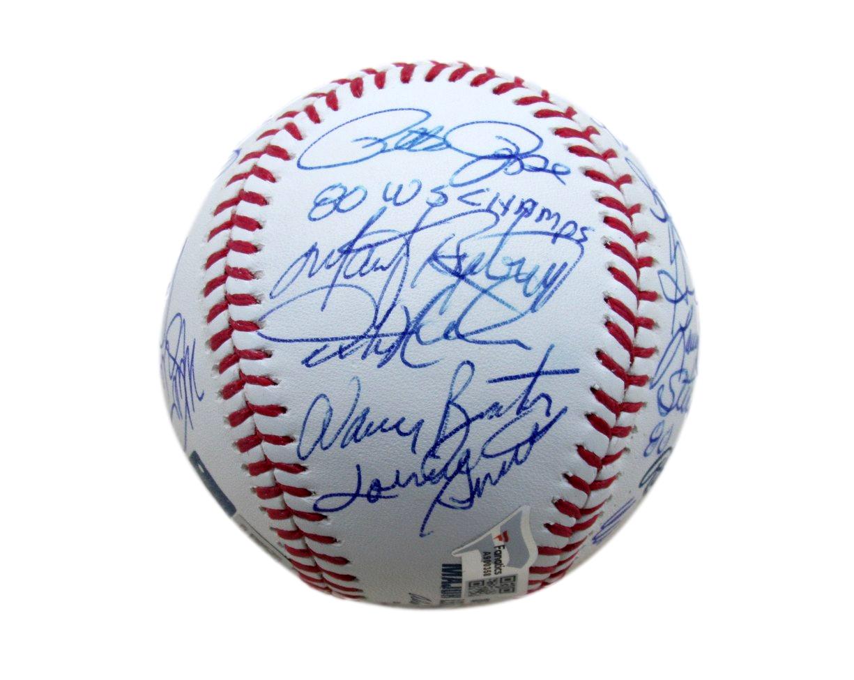 1980 Phillies Multi-signed by 24 OML Baseball Schmidt Carlton Fanatics 184029