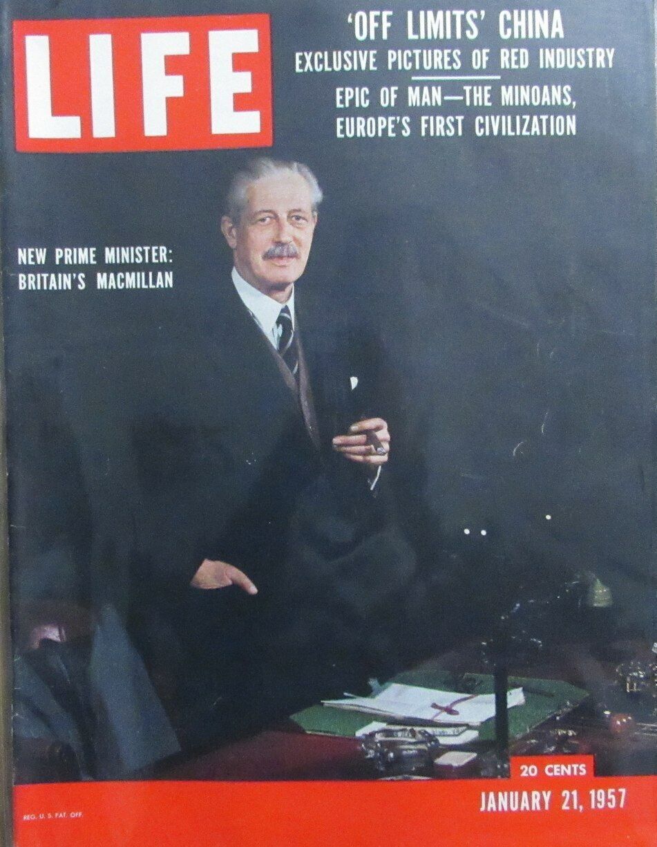 Vintage LIFE Magazine January 21, 1957  Britain's New PM Harold MacMillan 164621