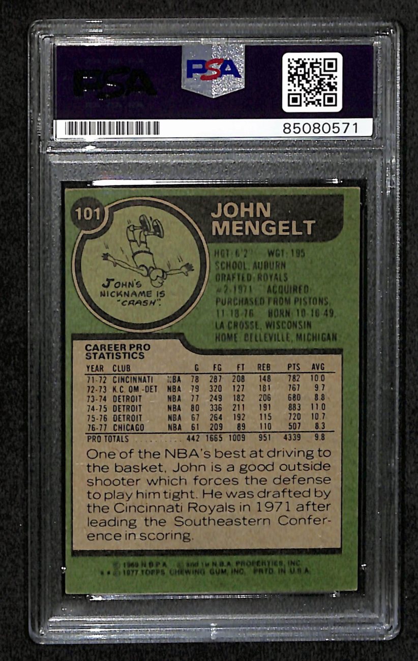 1977/78 TOPPS #101 John Mengelt Auto/Signed Card PSA/DNA 185486