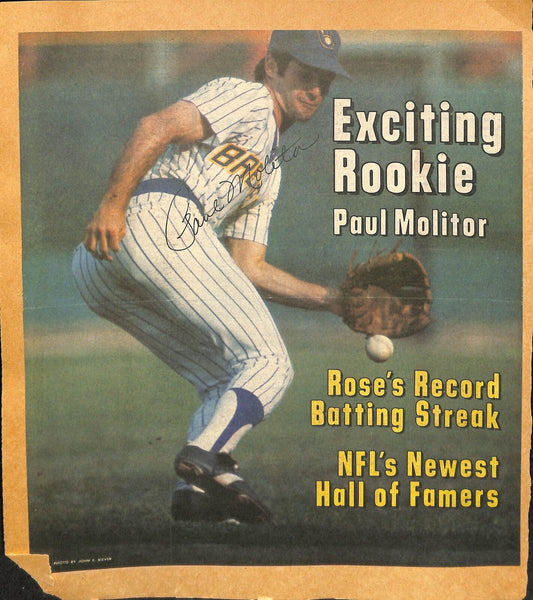 Paul Molitor Milwaukee Brewers HOF Signed 10x12 Sporting News Cover 180778