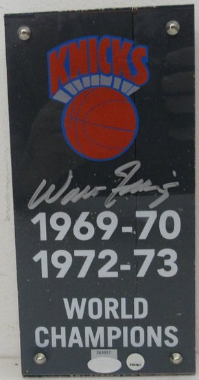 Walt Frazier HOF Signed/Autographed 4x8 Piece of MSG Court Knicks Steiner 190091