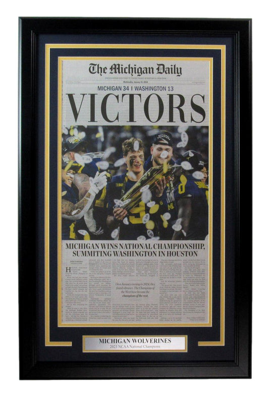 The Michigan Daily Newspaper Michigan 2023 National Champions Framed 186393