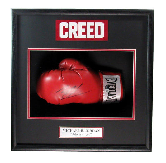 Michael B. Jordan Signed Left Boxing Glove "Adonis Creed" Framed Beckett 183835