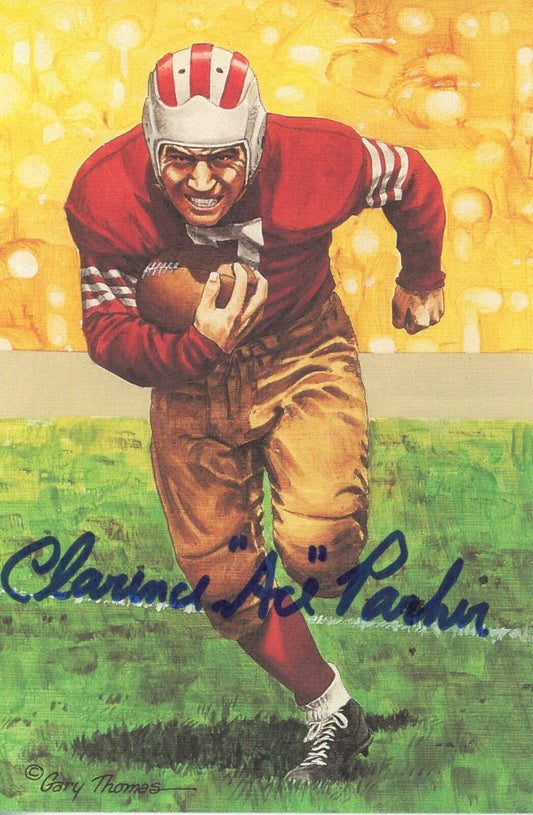 Clarence Parker HOF Autographed Goal Line Art GLAC Postcard Dodgers JSA 180897