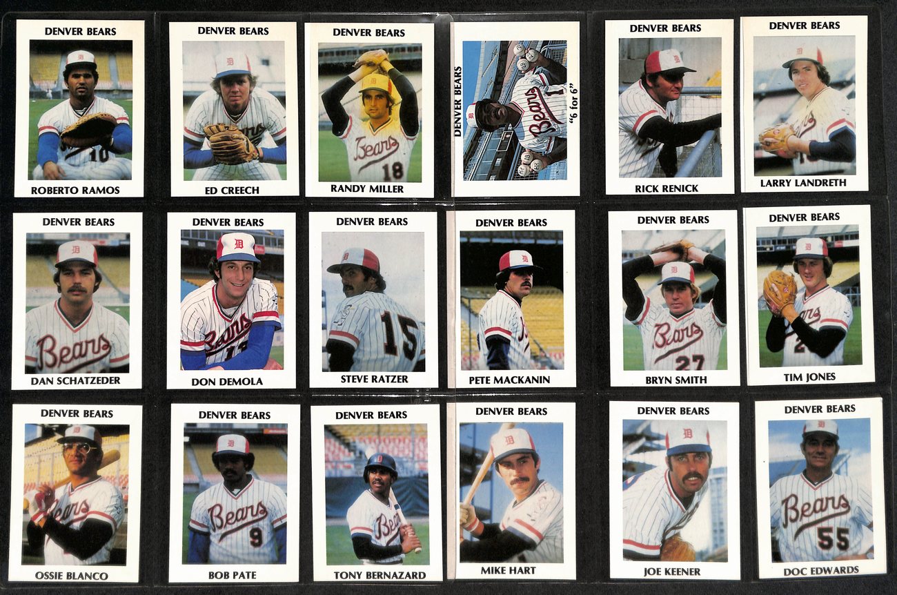 1978 T&A Baseball Denver Bears Complete Team Set (25/25) Cards 189368