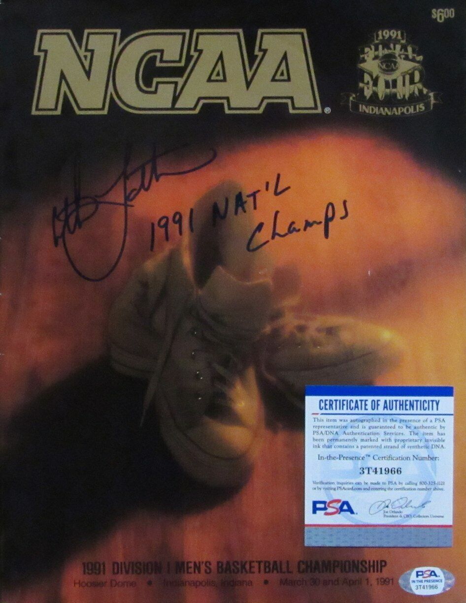 Christian Laettner Signed DUKE 1991 NCAA Final Four Champ Program PSA/DNA 167212