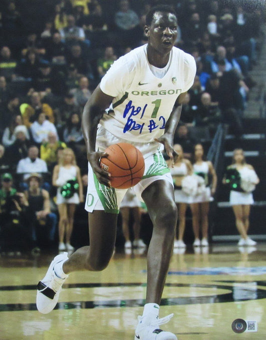 Bol Bol Autographed 11x14 Basketball Photo Univ of Oregon Beckett