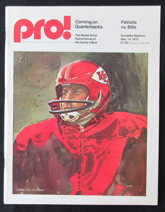 New England Patriots 1975  Pro! Magazine 12/14 vs. Bills Game Program 181368