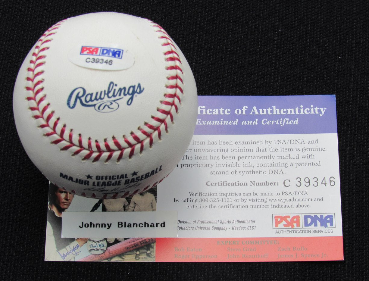 Johnny Blanchard Signed/Auto Yankees 100th OML Baseball PSA/DNA 186995