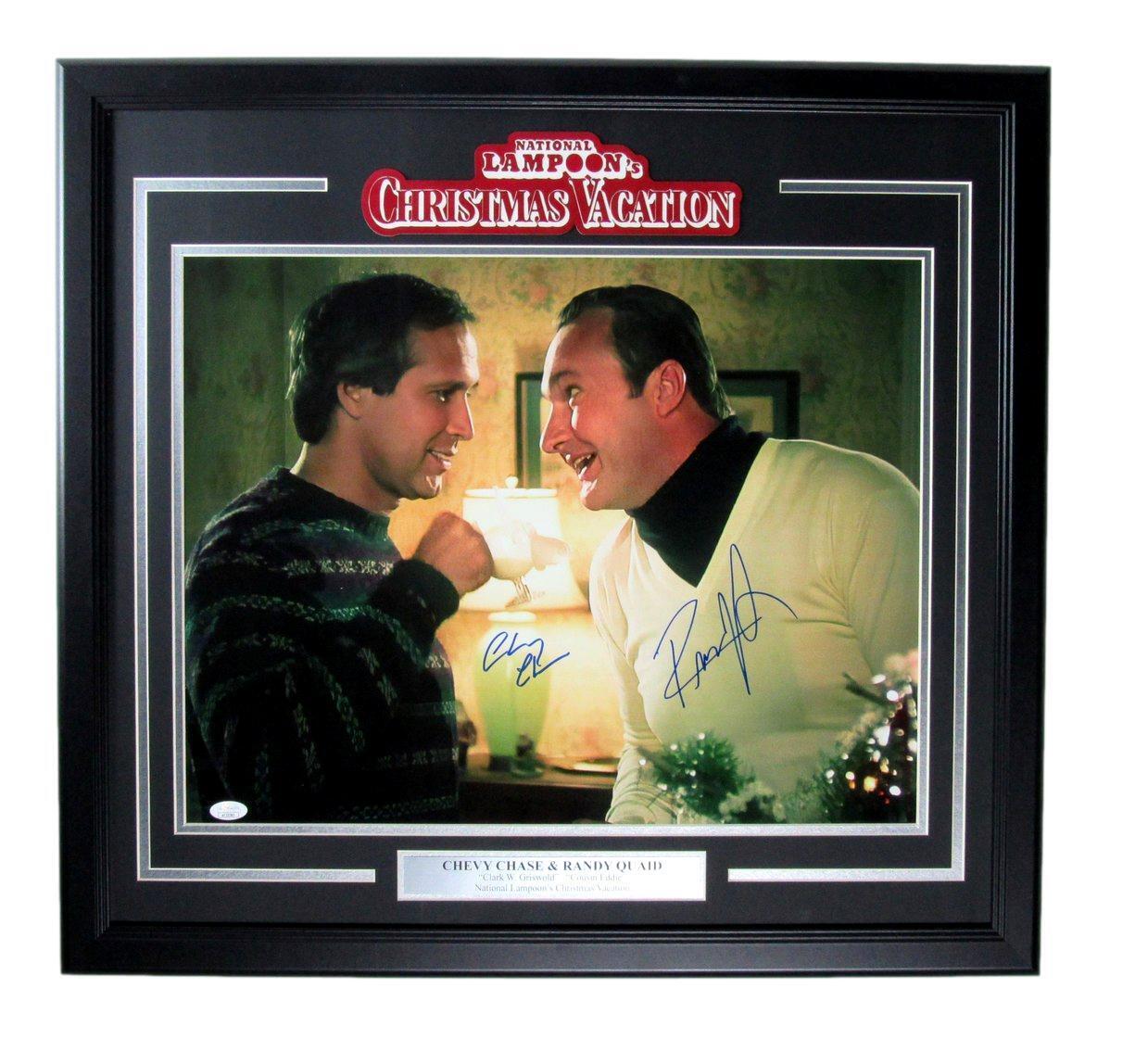 Chevy Chase/Randy Quaid Autographed 16x20 Photo "Christmas Vacation" Framed JSA