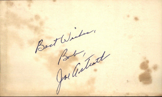 Joe Astroth Philadelphia Athletics d.2013 Signed/Auto  3x5 Index Card 162602