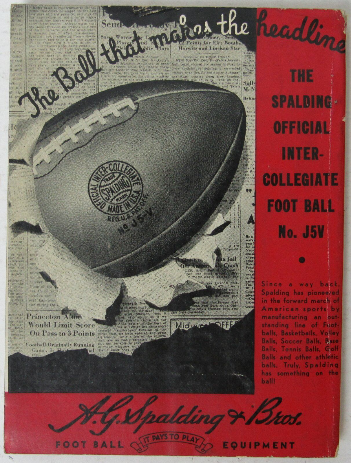 1937 Spaldings Athletic Library NCAA Football Annual with Rules 144938