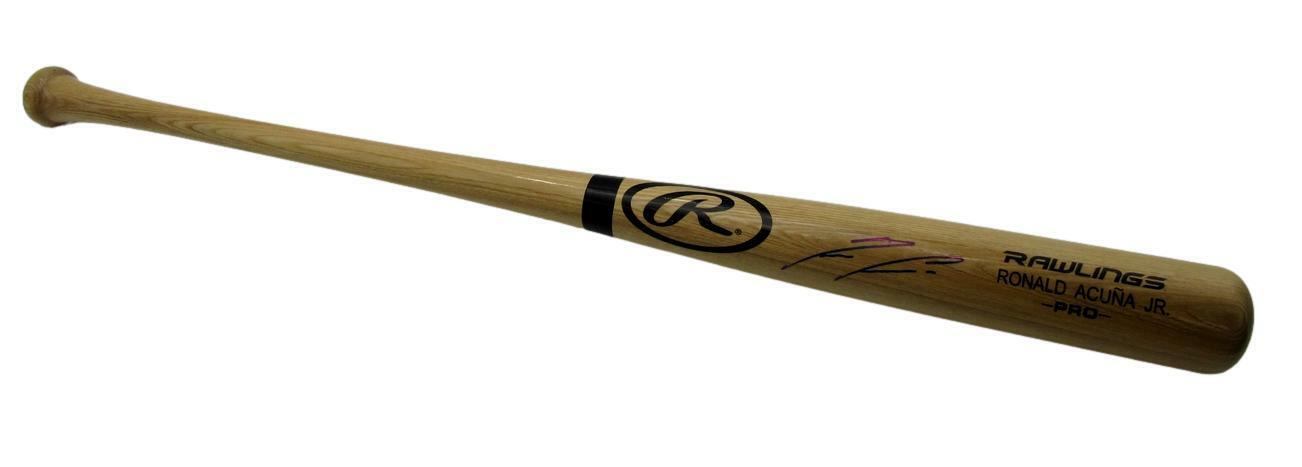 Ronald Acuna Jr. Braves Signed/Autographed Rawlings PRO Bat Beckett 159509