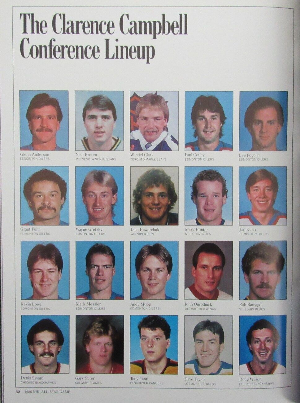 1986 NHL All-Star Game Program Lemieux/Bossy/Gretzky/Messier/Coffey 177176