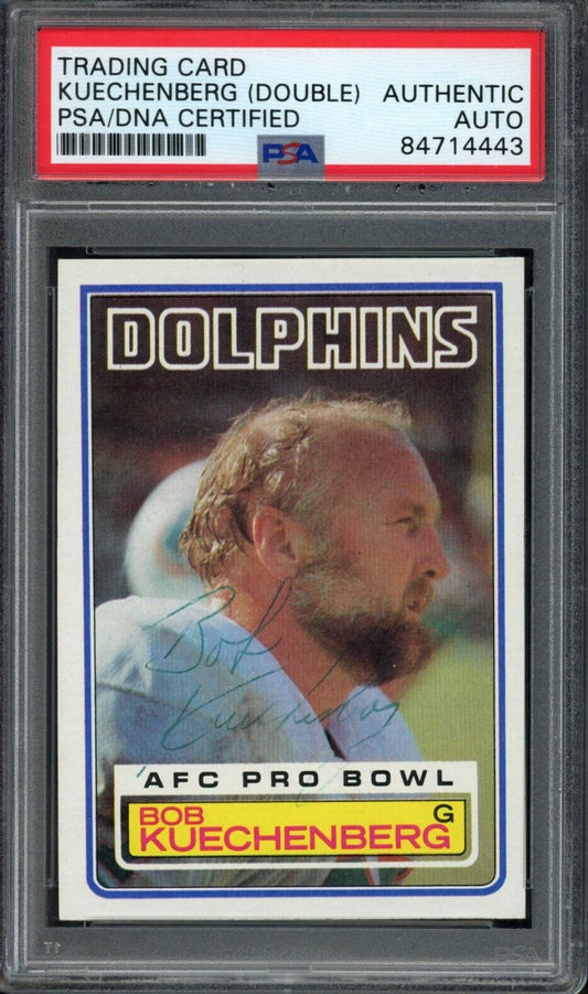 1983 TOPPS Bob Kuechenberg #315 Authentic Card Signed Dolphiins PSA/DNA 176688