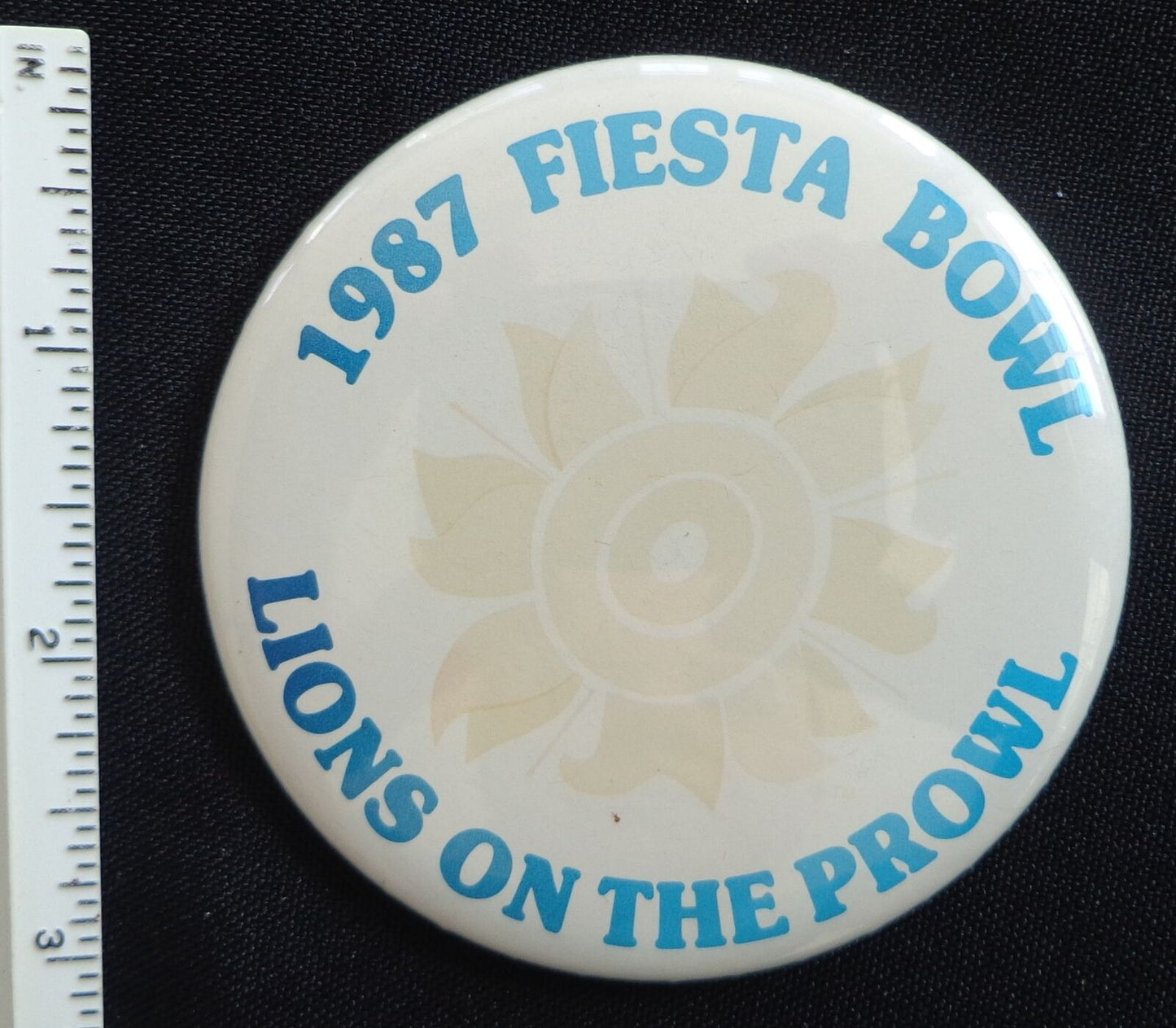 Vintage 1987 Penn State Sunkist Fiesta Bowl 3 inch Button Pin