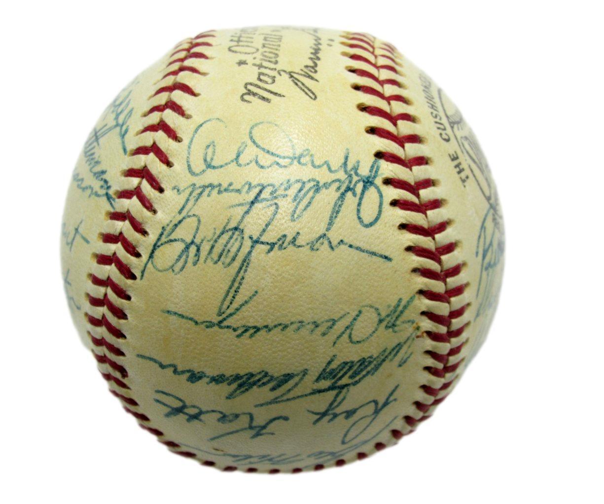 Vintage 1956 New York Giants Autographed by 25 Willie Mays Rawlings ONL Baseball