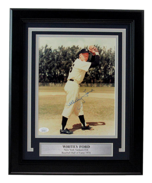 Whitey Ford HOF Signed/Auto 8x10 Photo New York Yankees Framed JSA 190851