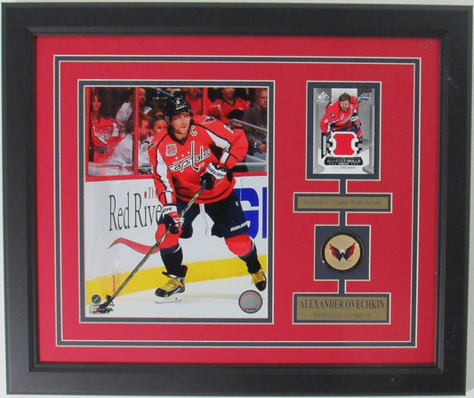 Alexander Ovechkin Capitals Unsigned 8x10 Photo & Jersey Card Framed 158117