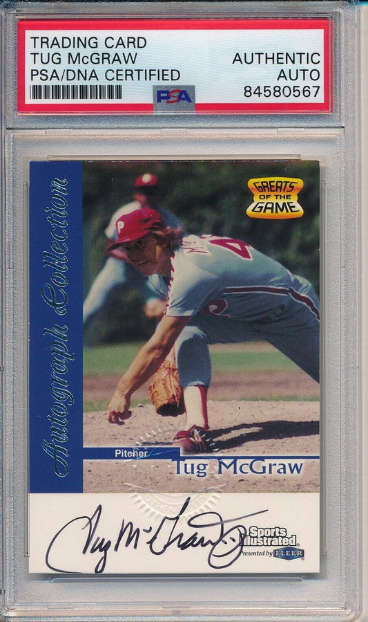 Tug McGraw Signed/Auto 1999 Fleer Sports Illustrated Card Phillies PSA/DNA