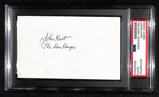 John Hart Signed/Inscribed 3x5 Index Card "The Lone Ranger" PSA/DNA 183954