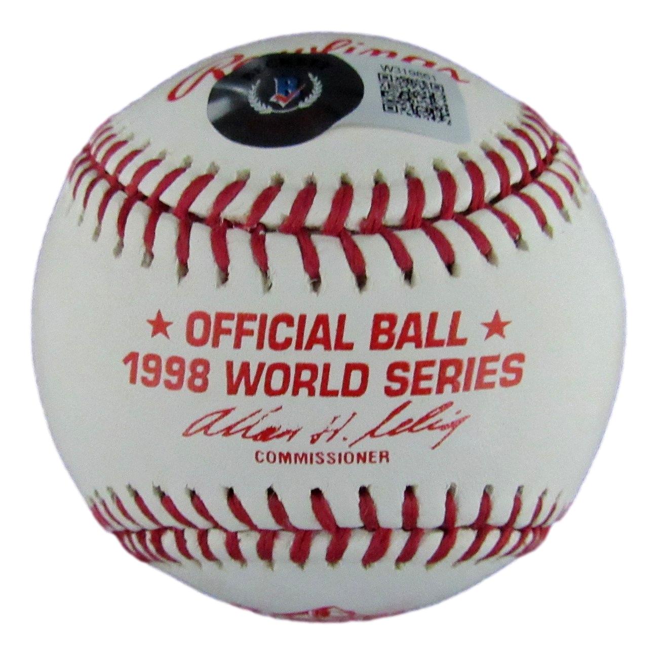 Jorge Posada Autographed 1998 World Series Baseball NY Yankees Beckett 176932