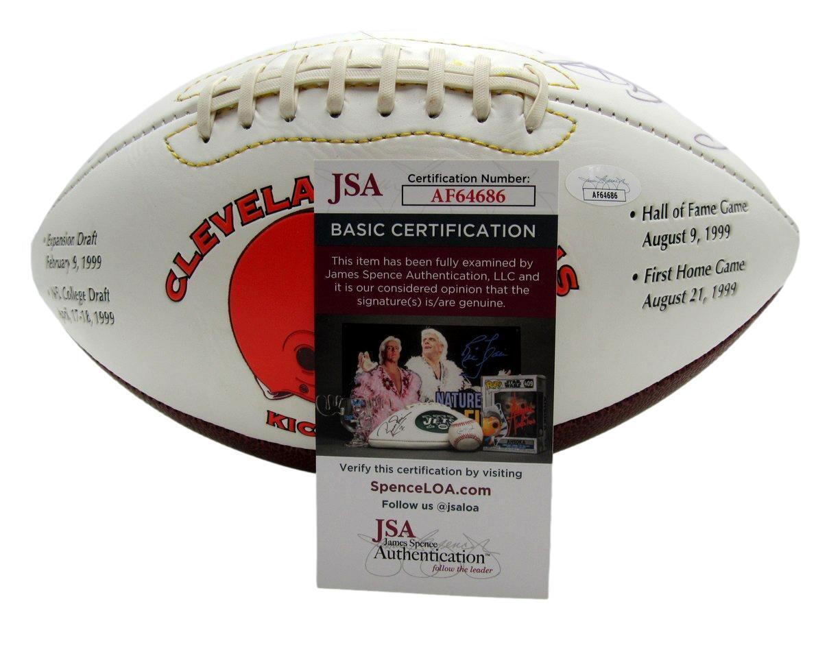 Carmen Policy/Al Lerner Dual-Autographed Full Size  Browns Logo Football JSA