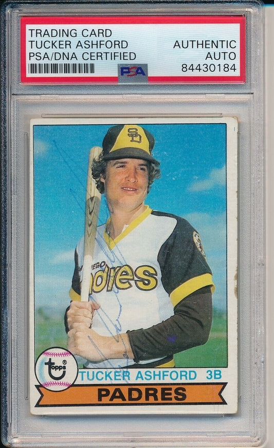Tucker Ashford San Diego Padres Signed/Auto 1979 TOPPS Card #247 PSA/DNA 164223