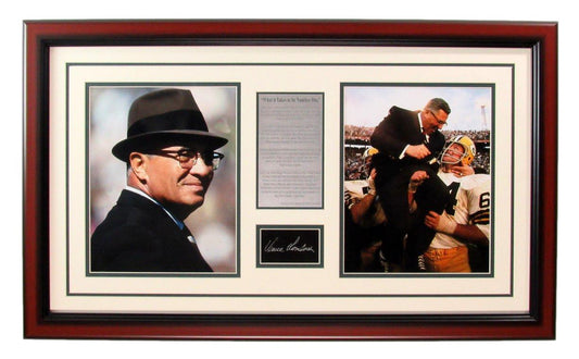 Vince Lombardi "Famous Speech" Framed Collage w/Laser Engraved Autograph