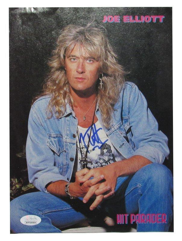 Joe Elliot Autographed Magazine 8x10 Photo Def Leppard JSA