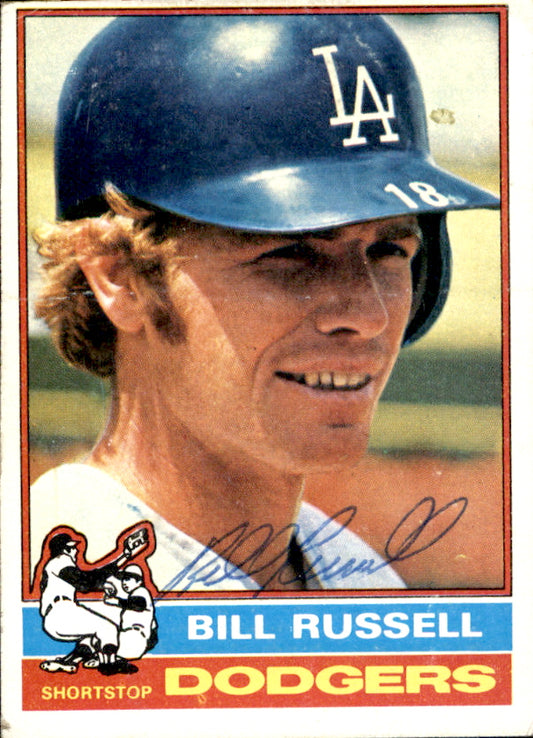 Bill Russell Autographed 1976 TOPPS Card #22 Los Angeles Dodgers 183488