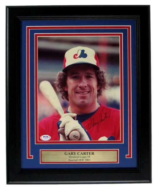 Gary Carter Montreal Expos Autographed/Signed 8x10 Photo Framed PSA/DNA 154884