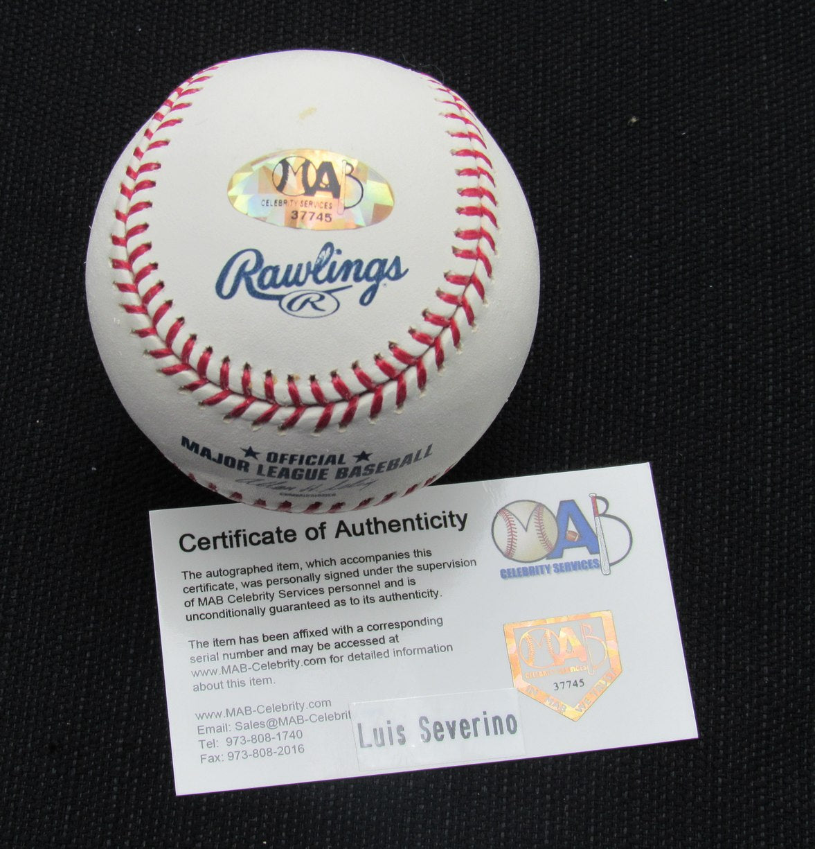 Luis Severino Signed/Auto Yankees 100th OML Baseball MAB 187091