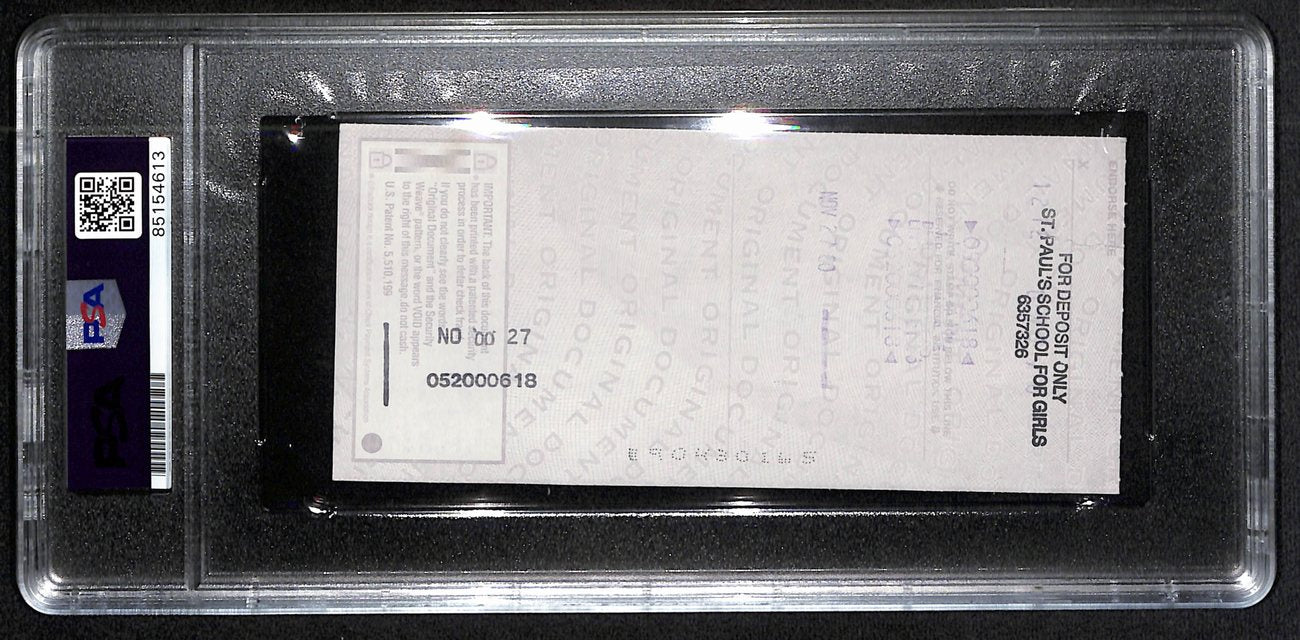 Johnny Unitas Signed 11/20/00 Check PSA/DNA MINT 9 188676