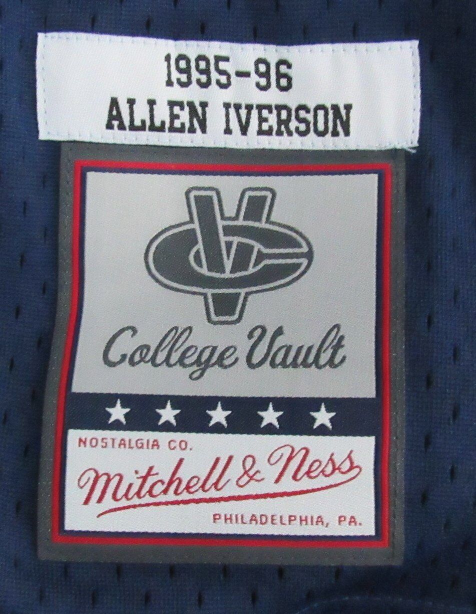 Allen Iverson HOF Autographed Blue Mitchell & Ness Jersey Georgetown JSA 181840