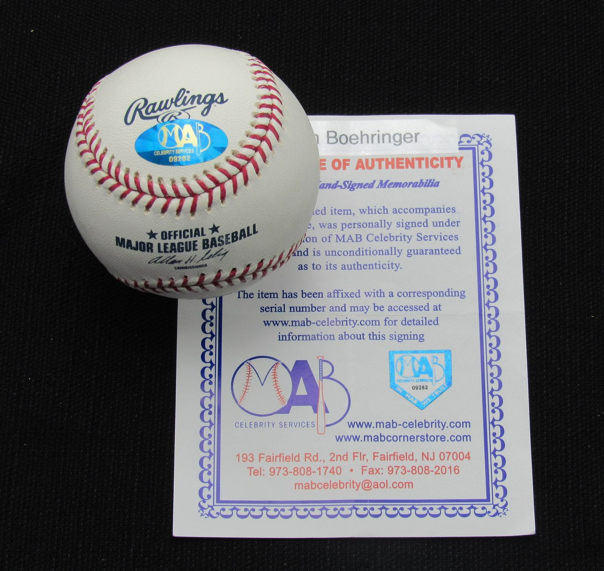 Brian Boehringer Signed/Auto Yankees 100th OML Baseball MAD 187028