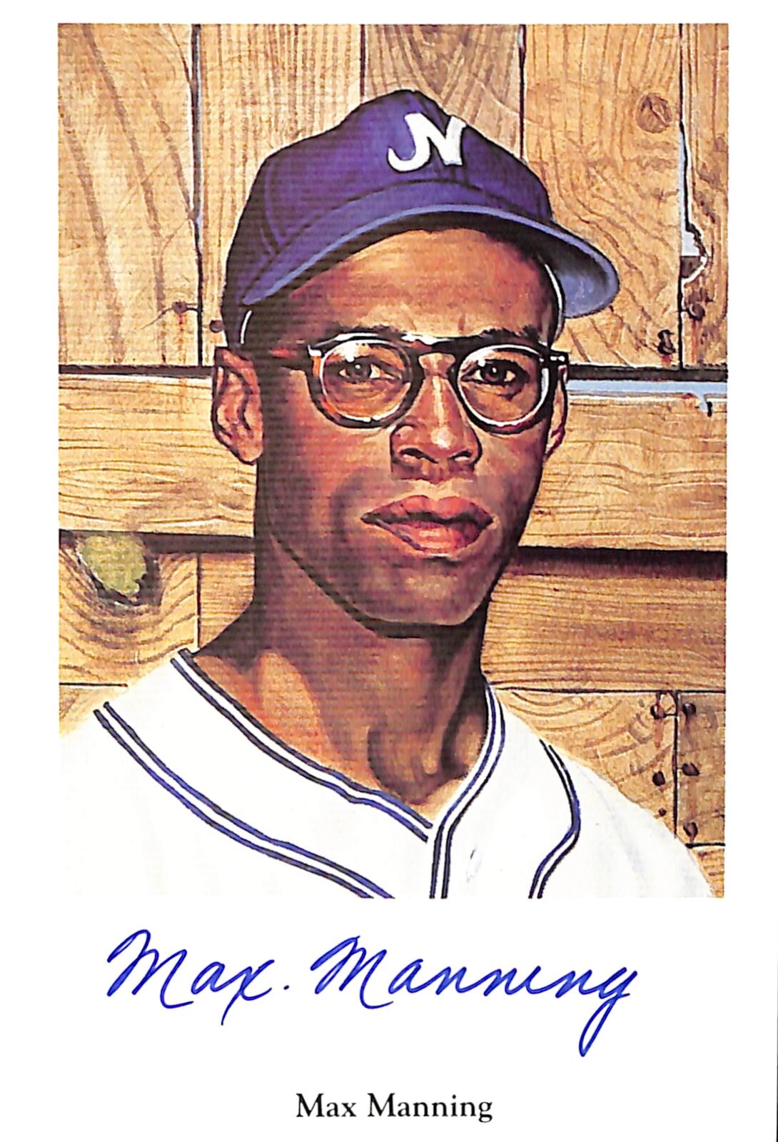 Max Manning Signed Negro League - Newark Eagles Ron Lewis Post Card 181244